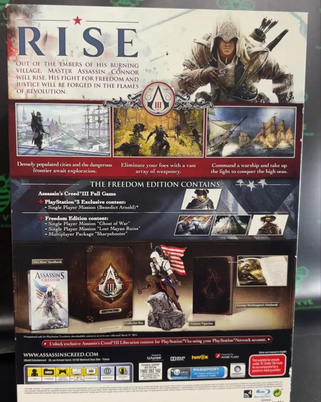 Assassin’s Creed III Freedom Edition PS3 PRE-OWNED | Limited Collector’s Edition | Complete Box Set HYYVVE