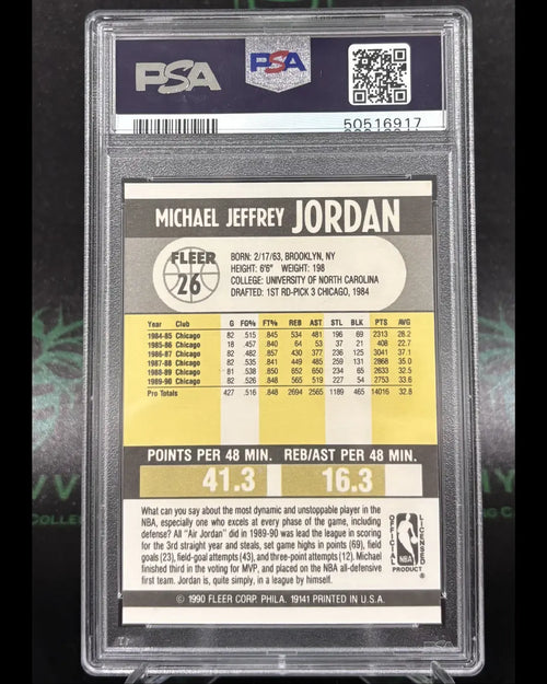 1990 Fleer MICHAEL JORDAN #26 PSA 10 GEM MINT HYYVVE