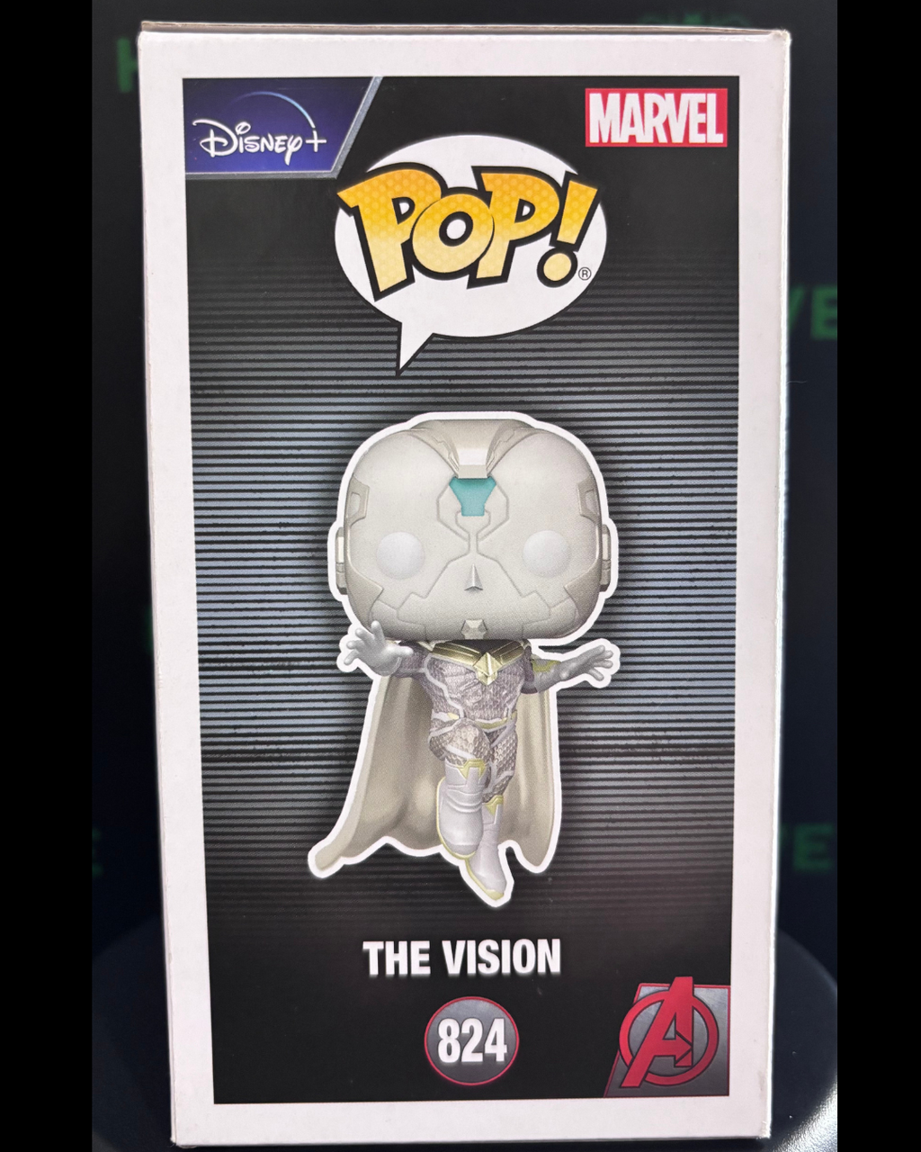 This is a Funko Pop! Marvel WandaVision The Vision #824 Special Edition Vinyl Figure
