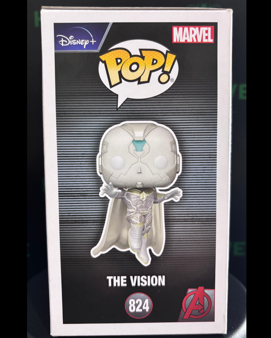 This is a Funko Pop! Marvel WandaVision The Vision #824 Special Edition Vinyl Figure