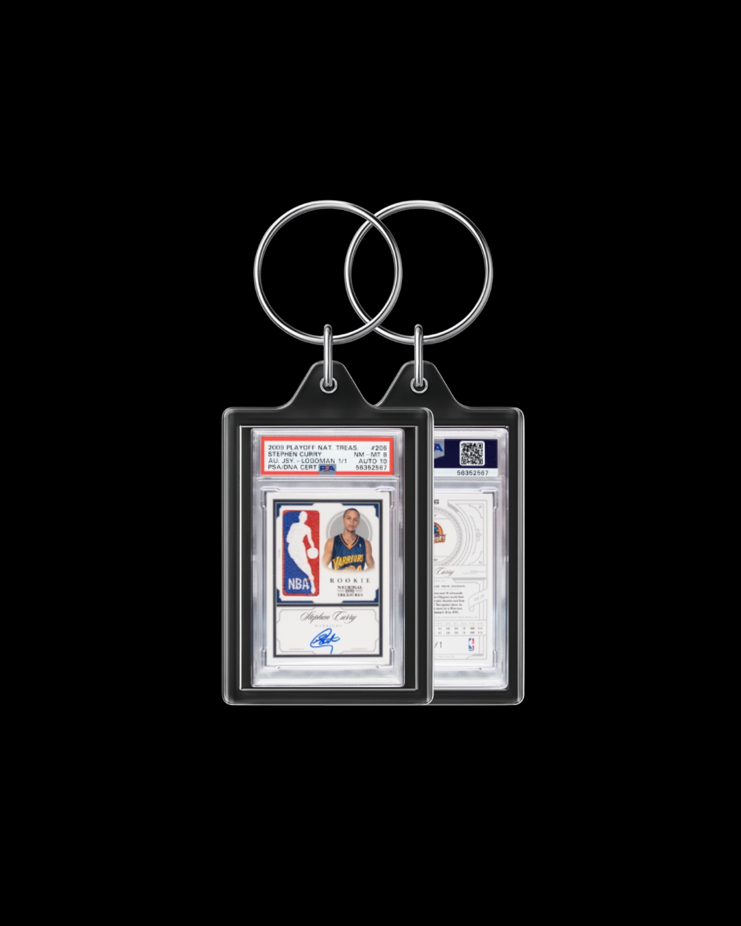 2009 Playoff National Treasures #206 Stephen Curry AUTO/ LOGOMAN 1/1 Keyring Trading Card