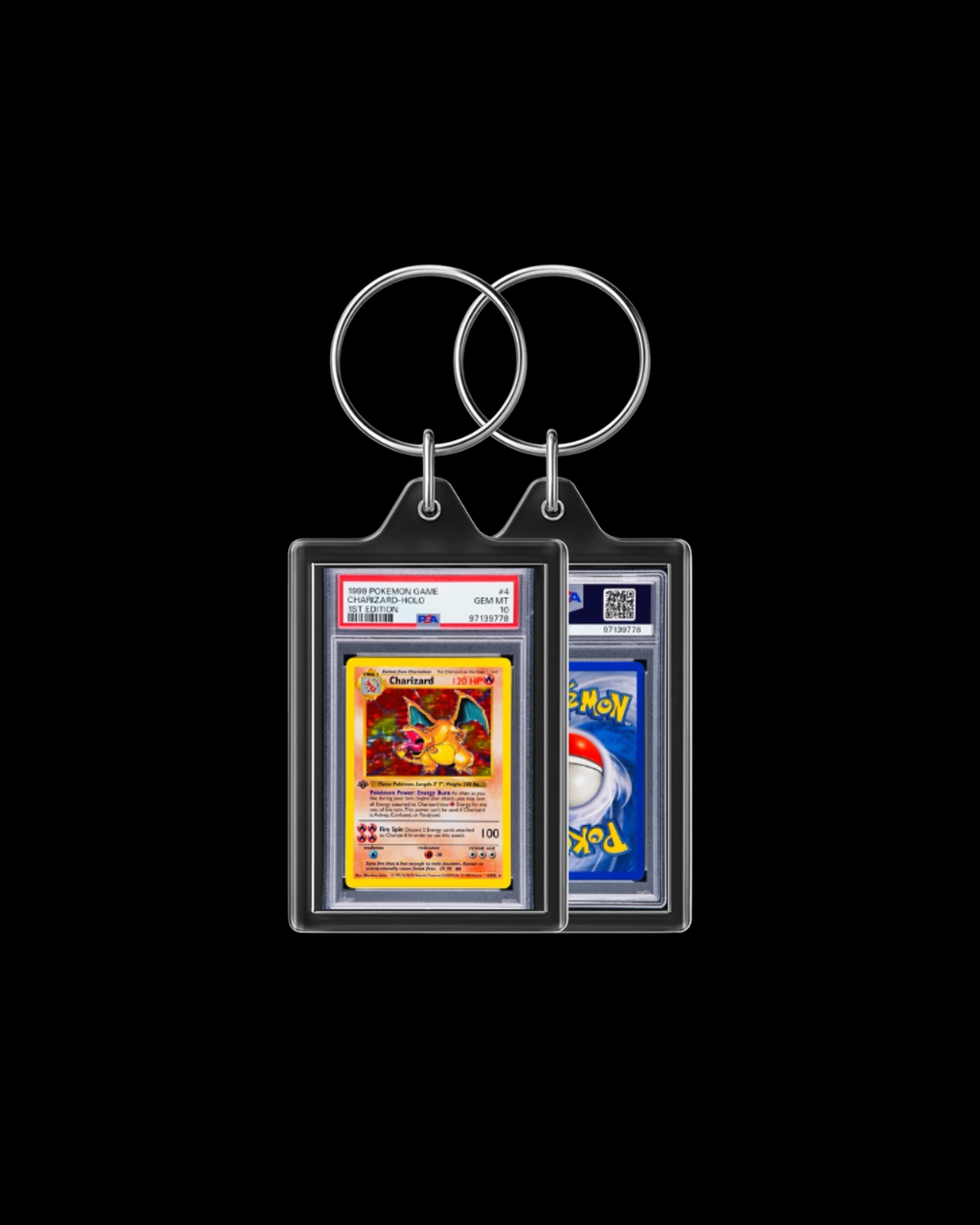 1st Edition Base Set Charizard PSA 10 Keychain