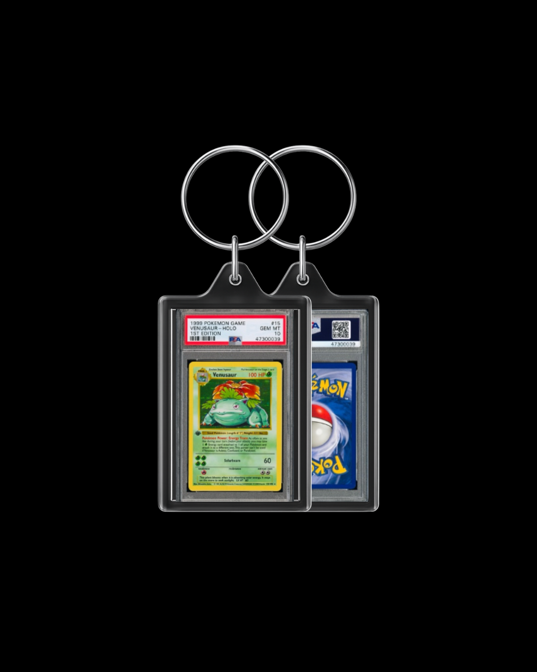 1st Edition Base Set Venusaur PSA 10 Keychain